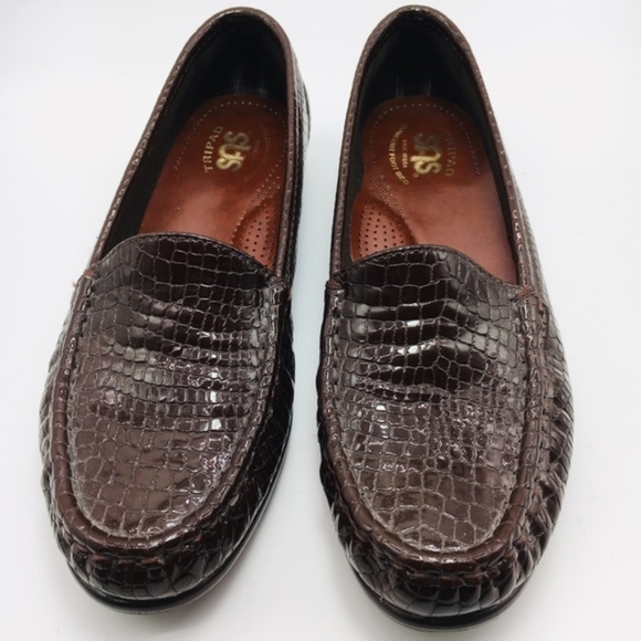 SAS Loafers Snake Skin Embossed 8N - Picture 1 of 7